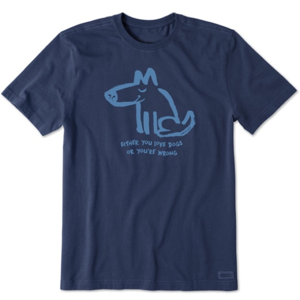 Life Is Good Navy Blue Dog Graphic Tee